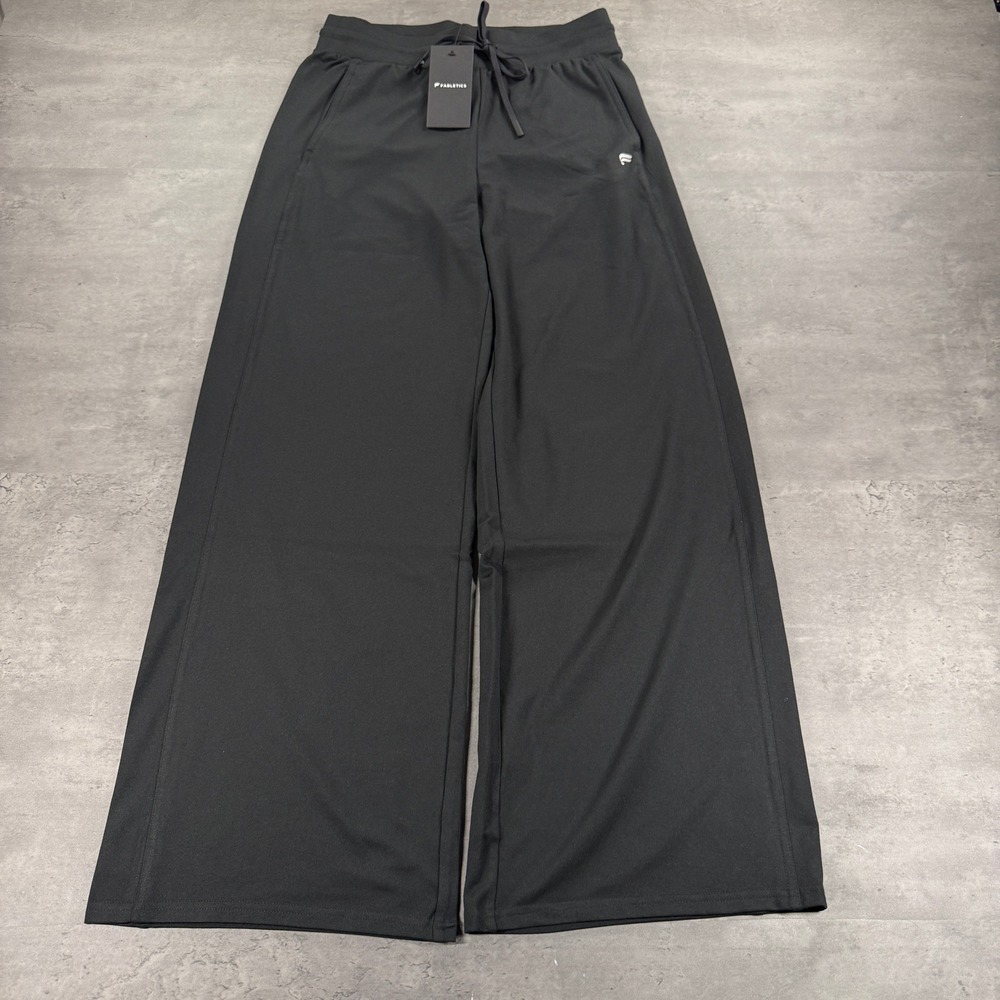 Fabletics Pants Womens S Cloud Jersey Wide Leg Black Drawstring NEW $90
